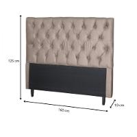 Cabeceira Para Cama Queen Larissa Sued Taupe Cappucino Taupe Capuccino - 3