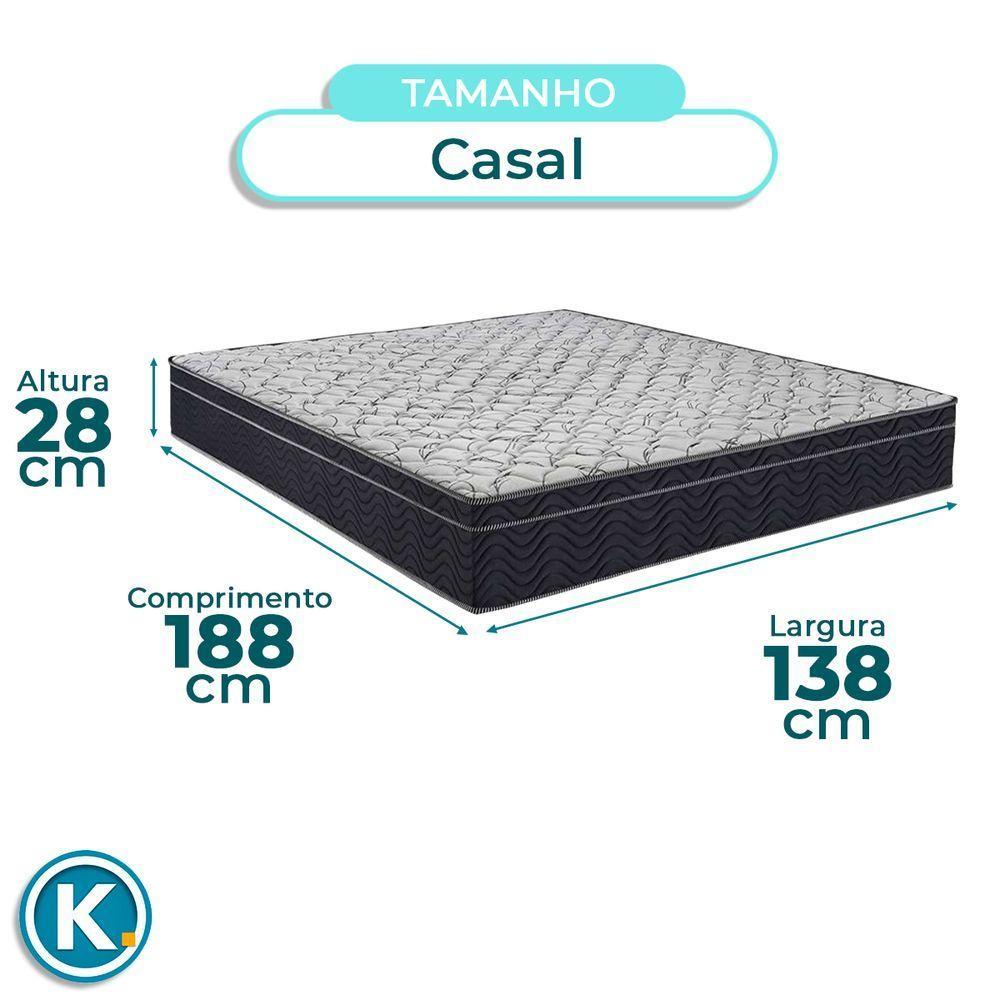 Cama Box Preto + Colchão Casal Airtech 150 Ortobom Com Cabeceira - 5