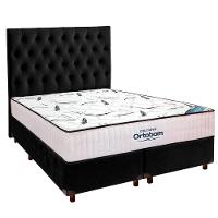 Cama Box Preto + Colchão Queen High Foam Ortobom + Cabeceira - 1