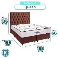 Cama Box Marrom+ Colchão Queen High Foam Ortobom + Cabeceira - 3