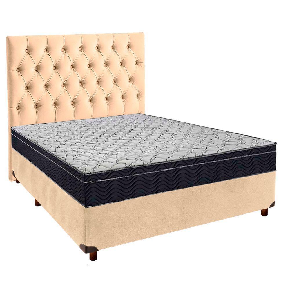 Cama Box Perola Com Colchão Casal Airtech 150 Ortobom + Cabeceira - 1