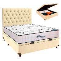 Box Baú Begetiza Corino Com Colchão Casal High Foam Ortobom + Cabeceira - 1