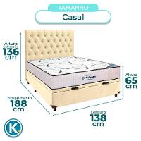 Box Baú Begetiza Corino Com Colchão Casal High Foam Ortobom + Cabeceira - 3