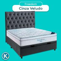 Baú Blindado Cinza + Colchão Casal Freedom Ortobom E Cabeceira - 4