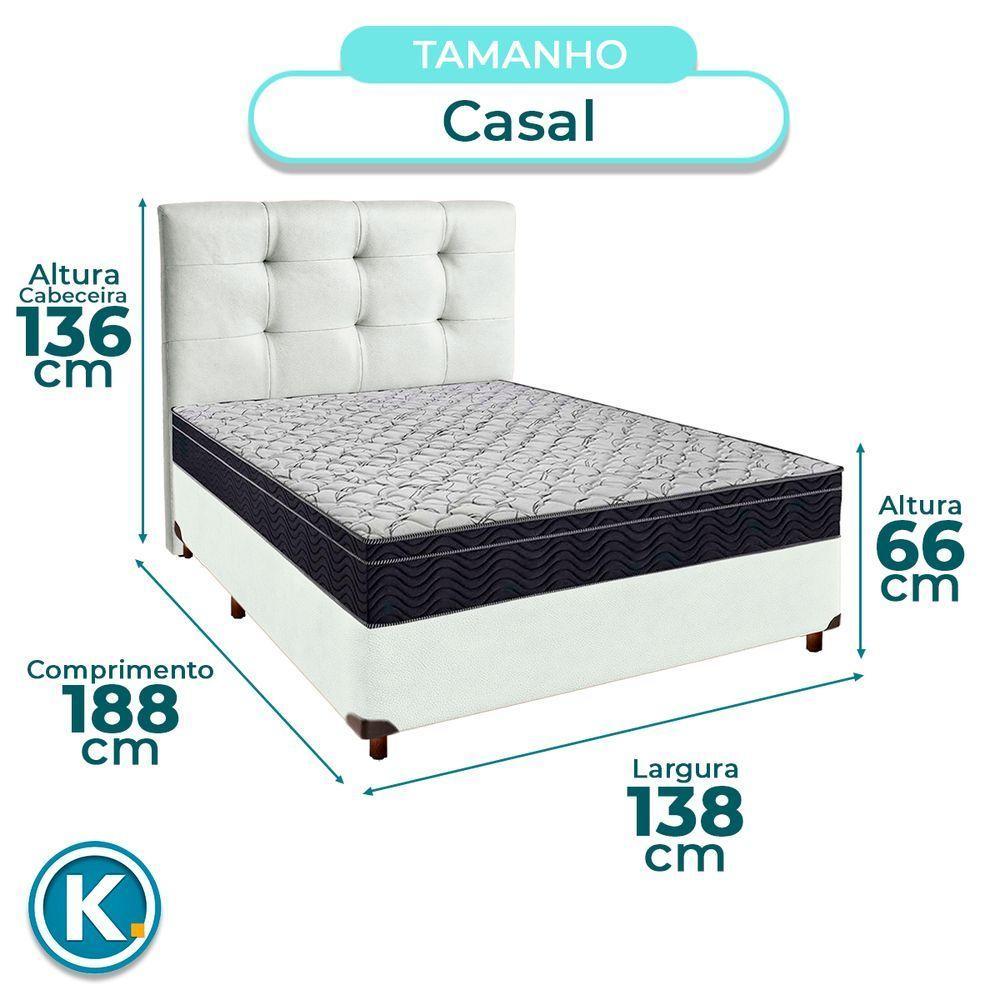 Cama Box Branco+ Colchão Casal Airtech 150 Ortobom + Cabeceira - 3