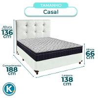 Cama Box Branco+ Colchão Casal Airtech 150 Ortobom + Cabeceira - 3