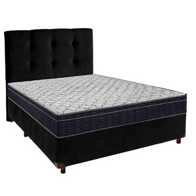 Cama Box Preto Com Colchão Casal Airtech 150 Ortobom E Cabeceira