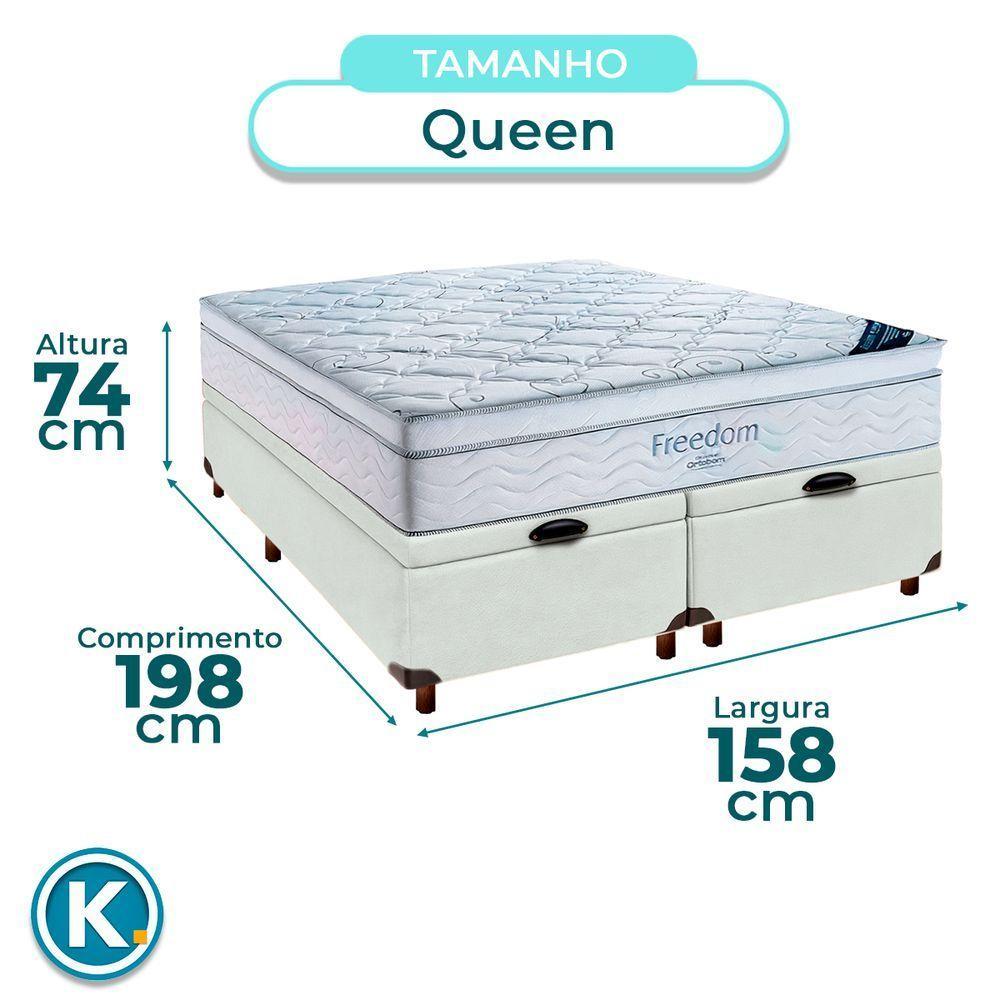 Box Baú Blindado Branco + Colchão Queen Freedom Ortobom - 3