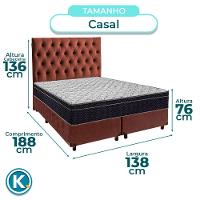 Cama Box Marrom Com Colchão Casal Airtech 150 Ortobom E Cabeceira - 3