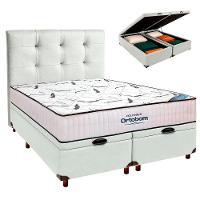 Box Baú Branco Com Colchão Casal High Foam Ortobom + Cabeceira - 1