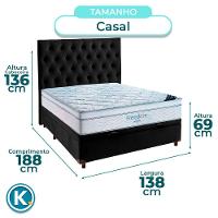 Cama Box Baú Preto + Colchão Casal Freedom Ortobom E Cabeceira - 2