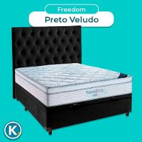 Cama Box Baú Preto + Colchão Casal Freedom Ortobom E Cabeceira - 3