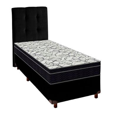 Box Preto + Colchão Solteiro Airtech 150 Ortobom + Cabeceira