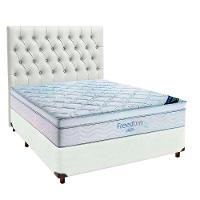 Cama Box Branco Com Colchão Casal Freedom Ortobom Com Cabeceira - 1