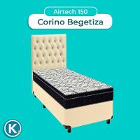 Box Begetiza+ Colchão Solteiro Airtech 150 Ortobom + Cabeceira