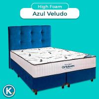 Cama Box Azul Com Colchão Queen High Foam Ortobom E Cabeceira - 4