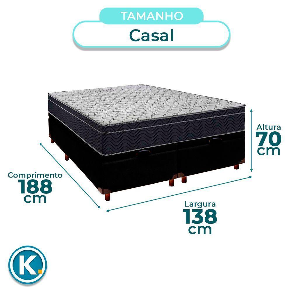 Cama Box Baú Preto + Colchão Casal Airtech 150 Ortobom - 3