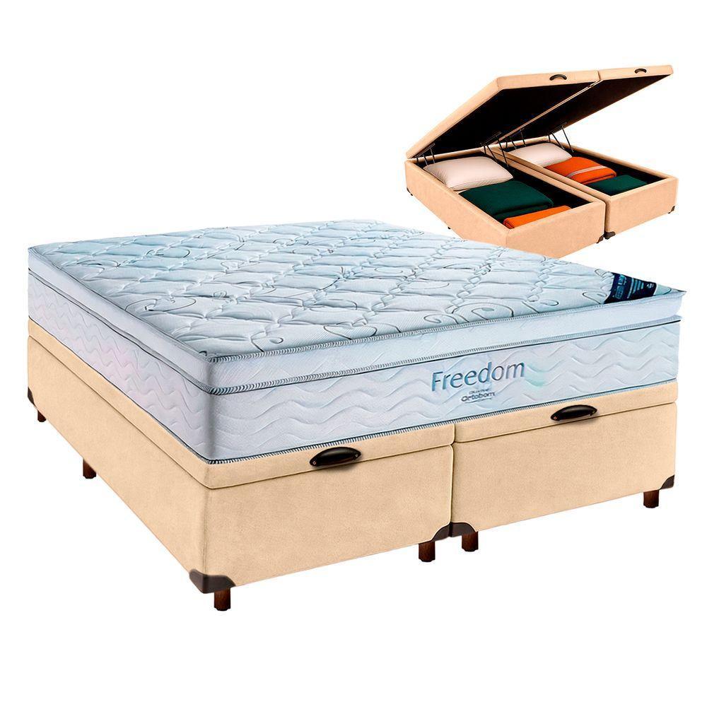 Box Baú Blindado Perola + Colchão Queen Freedom Ortobom - 1