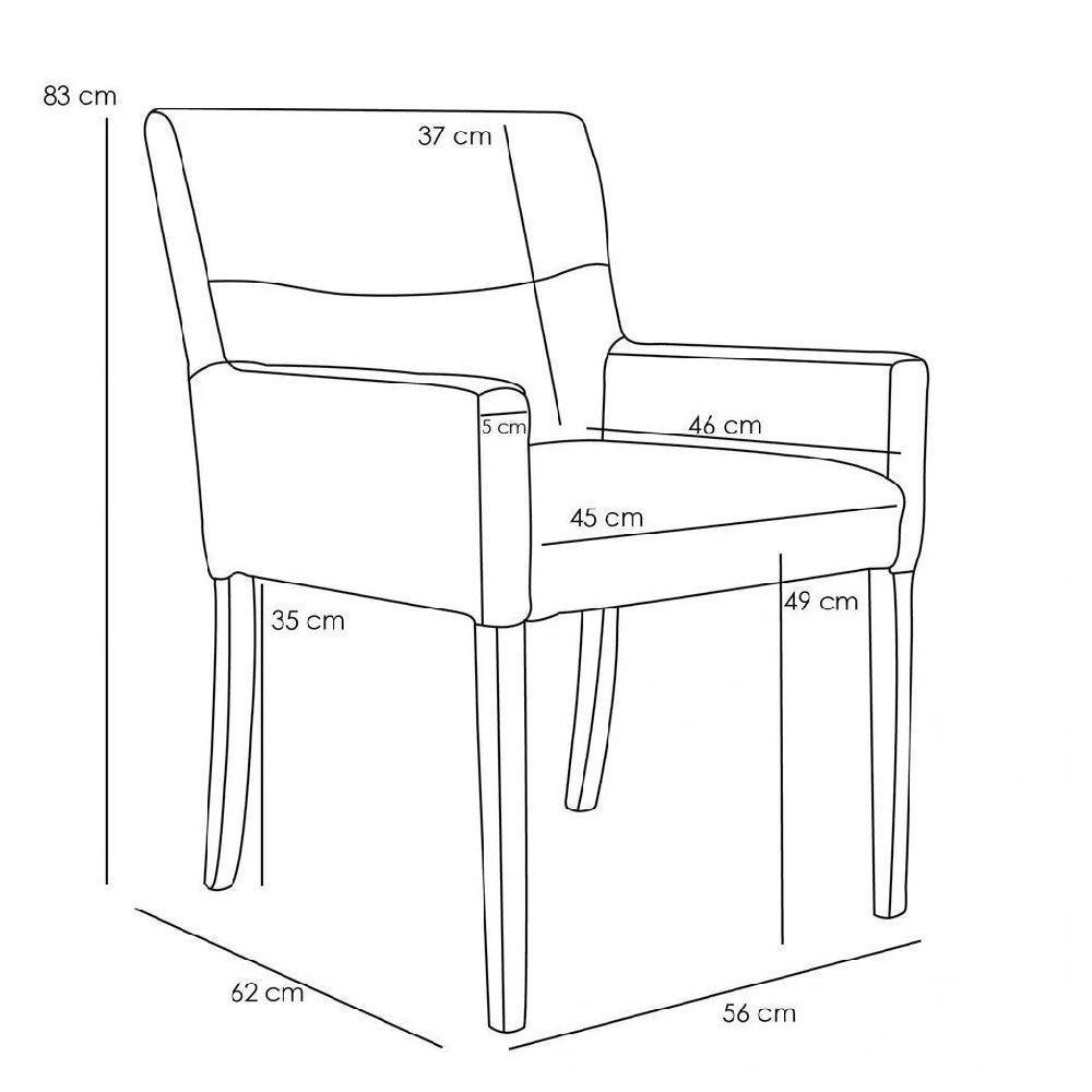 Poltrona Sala De Estar Decorativa Base Madeira Vicenza Veludo Nude G15 - 5