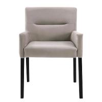 Poltrona Sala De Estar Decorativa Base Madeira Vicenza Veludo Nude G15 - 2