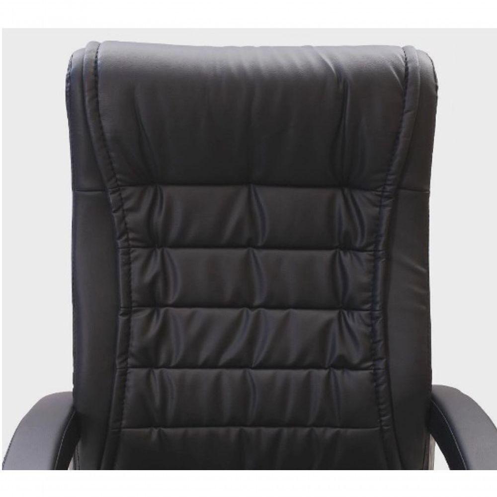Cadeira De Escritório Big Presidente Pu Preta Base Giratória Cromada Altura Ajustável Preto - 6