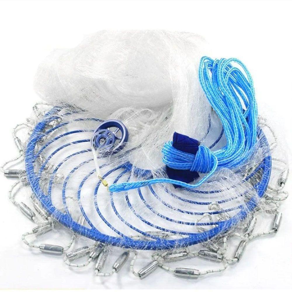 Rede Pesca Tarrafa Chinesa Disco 6 Metros Pescaria Malha Multifilamento Peixe Robalo Tainha Lambari - 2