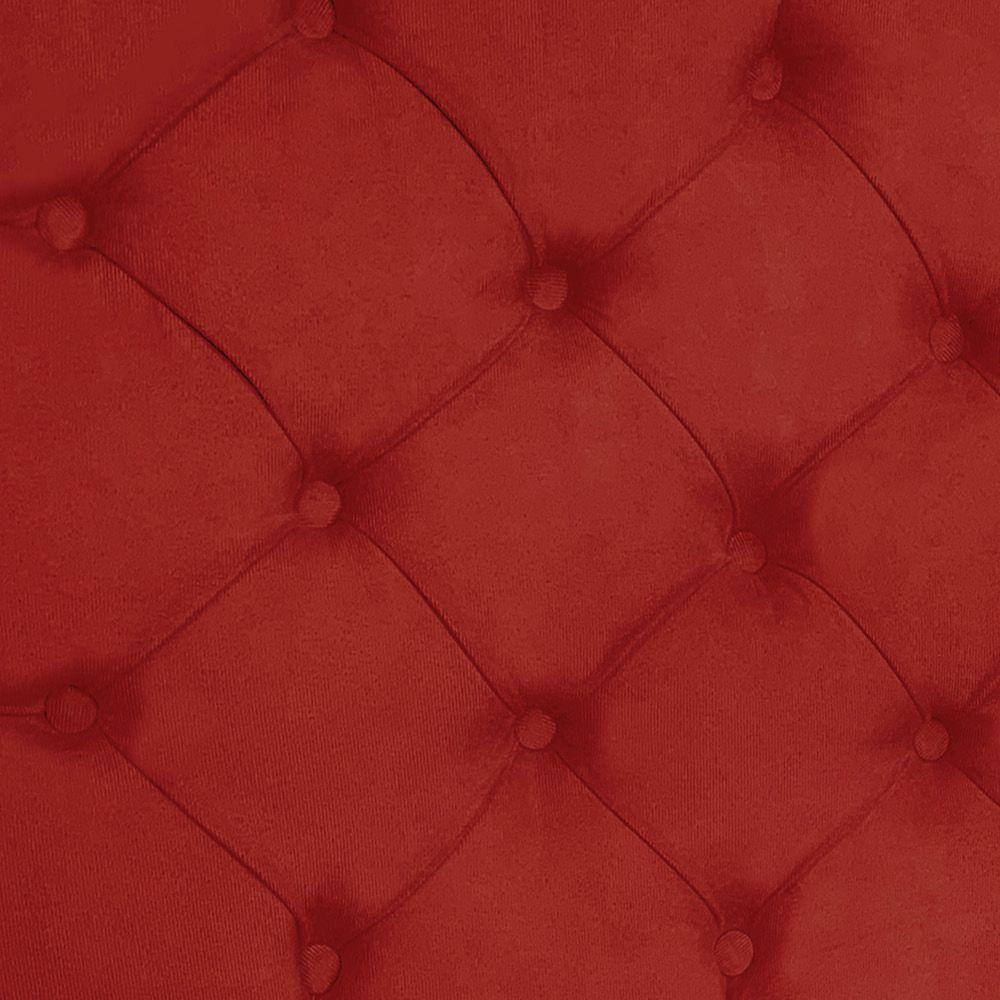 Cabeceira Capitonê King 1,95m Jade Suede Vermelho - 4