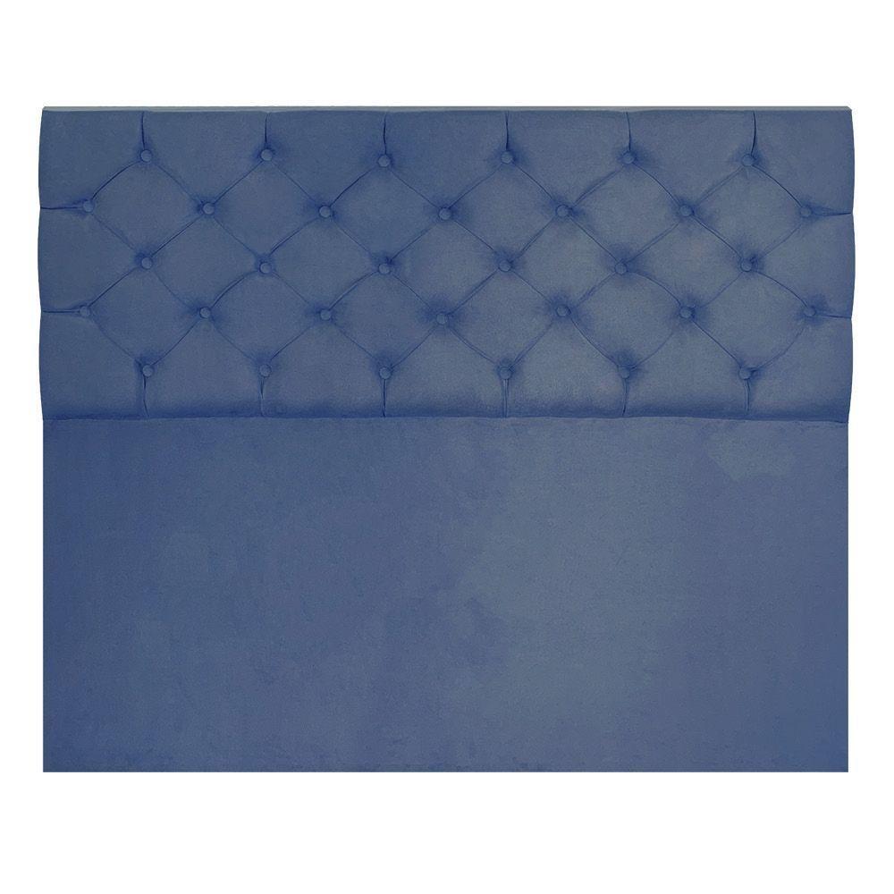 Cabeceira Capitonê King 1,95m Jade Suede Azul Marinho - 3