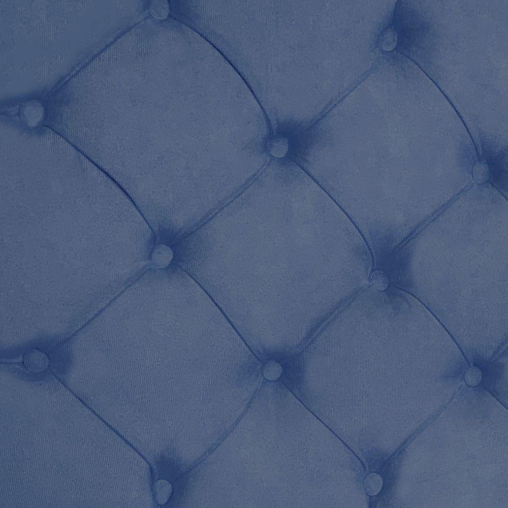 Cabeceira Capitonê King 1,95m Jade Suede Azul Marinho - 4