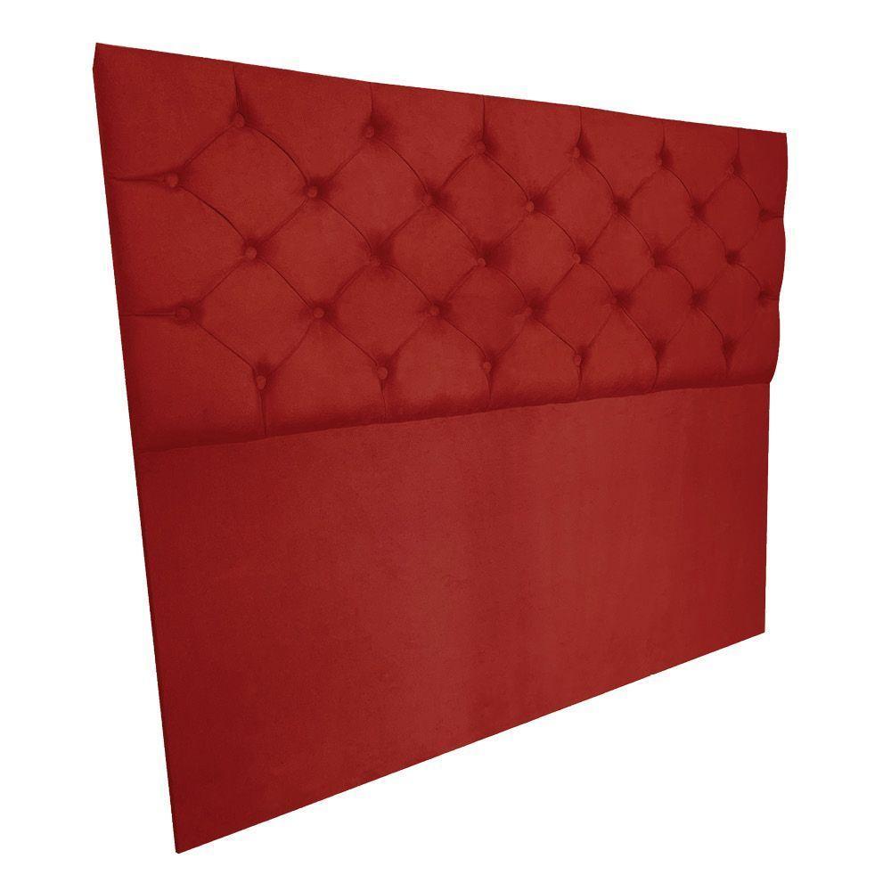 Cabeceira Capitonê Queen 1,60m Jade Suede Vermelho - 5