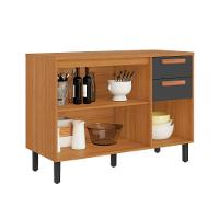 Balcão De Cozinha Itaiaia 3 Portas 2 Gavetas Grafite Nápoles - 2