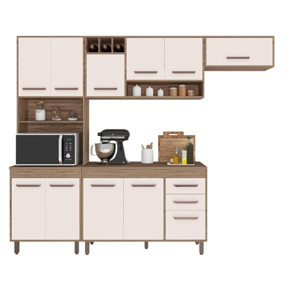 Armario De Cozinha Barcelona Com 11 Portas E 2 Gavetas Carvalho Oak/off White Carvalho Oak/off White - 1