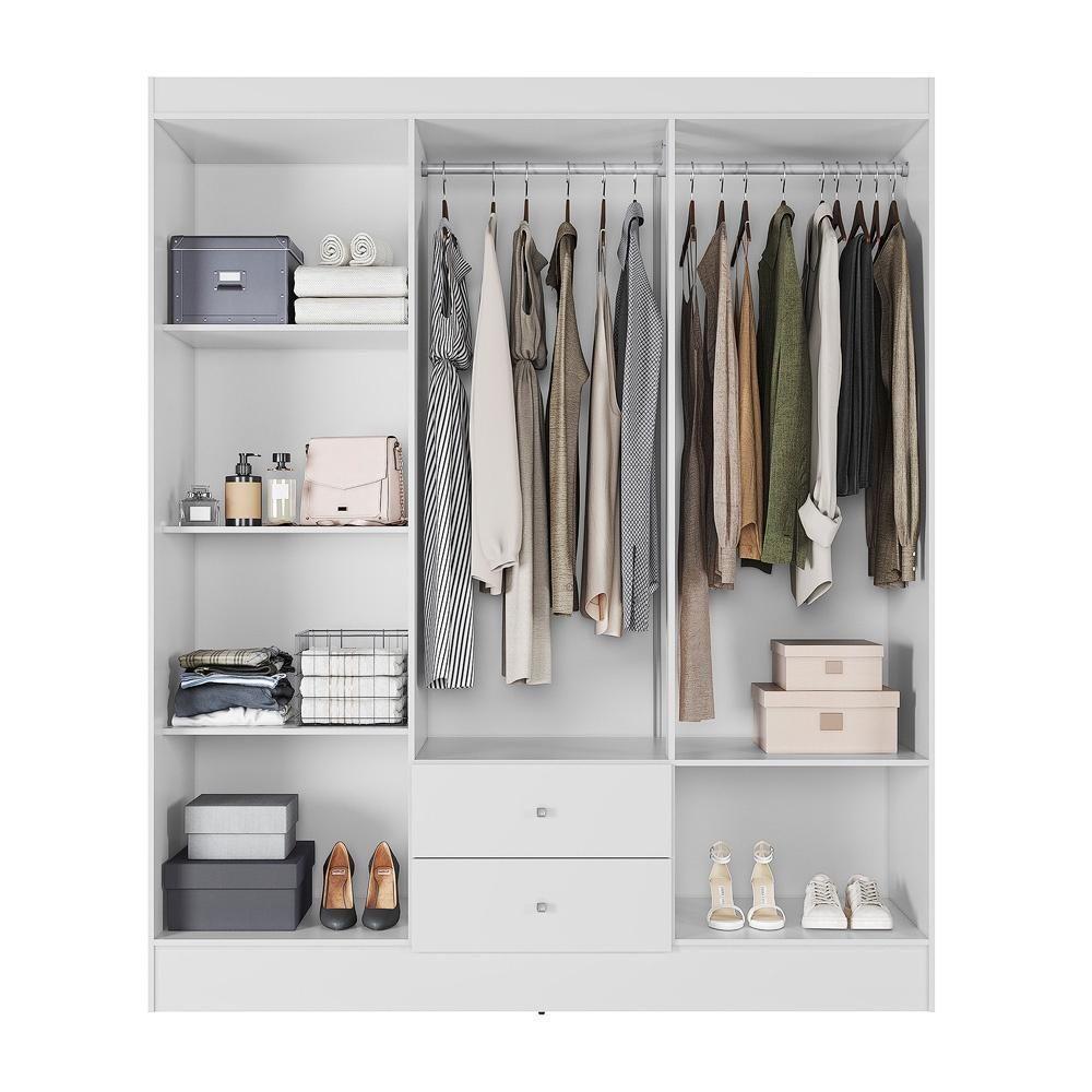 Guarda Roupa Casal 6 Portas 2 Gavetas Touch - Branco-rosa Flex - 8