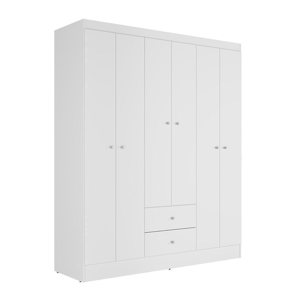 Guarda Roupa Casal 6 Portas 2 Gavetas Touch - Branco-rosa Flex - 9