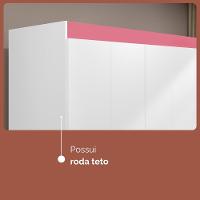 Guarda Roupa Casal 6 Portas 2 Gavetas Touch - Branco-rosa Flex