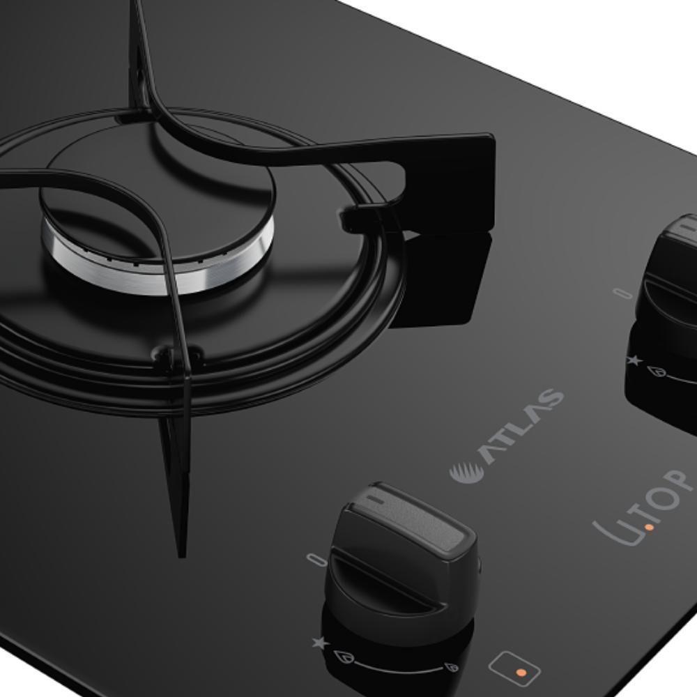 Cooktop 2 Bocas Atlas U Top Com Mesa De Vidro Preto Bivolt Bivolt - 3