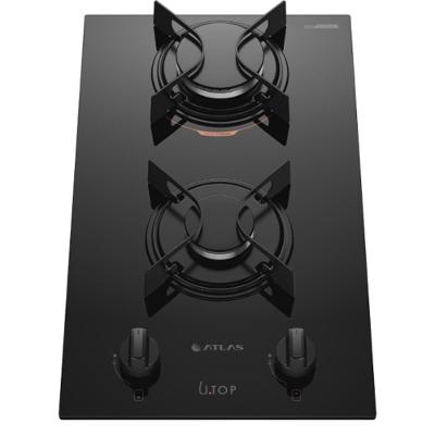 Cooktop a Gás Atlas U Top 2 Bocas Mesa de Vidro Temperado Preto Bivolt
