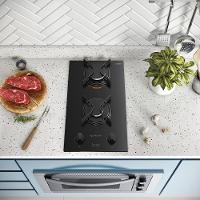 Cooktop 2 Bocas Atlas U Top Com Mesa De Vidro Preto Bivolt Bivolt