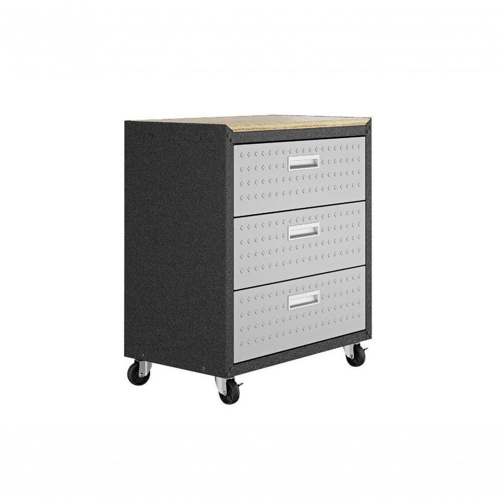 Balcão Multiúso Titanium Itatiaia 3 Gavetas Preto C- Cinza - 3