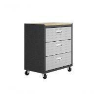 Balcão Multiúso Titanium Itatiaia 3 Gavetas Preto C- Cinza - 3