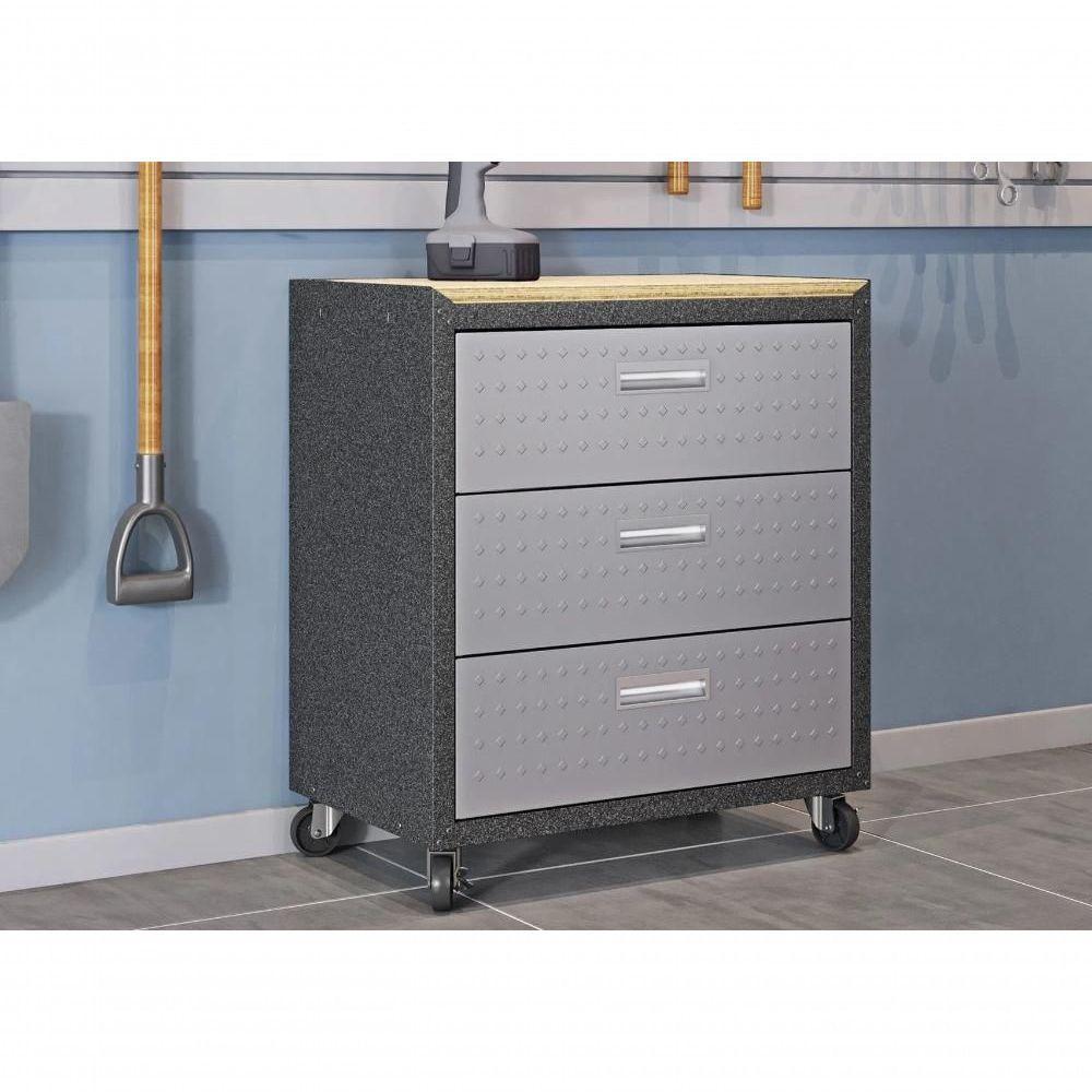 Balcão Multiúso Titanium Itatiaia - 3 Gavetas Preto C- Cinza - 4