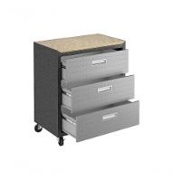 Balcão Multiúso Titanium Itatiaia - 3 Gavetas Preto C- Cinza - 3