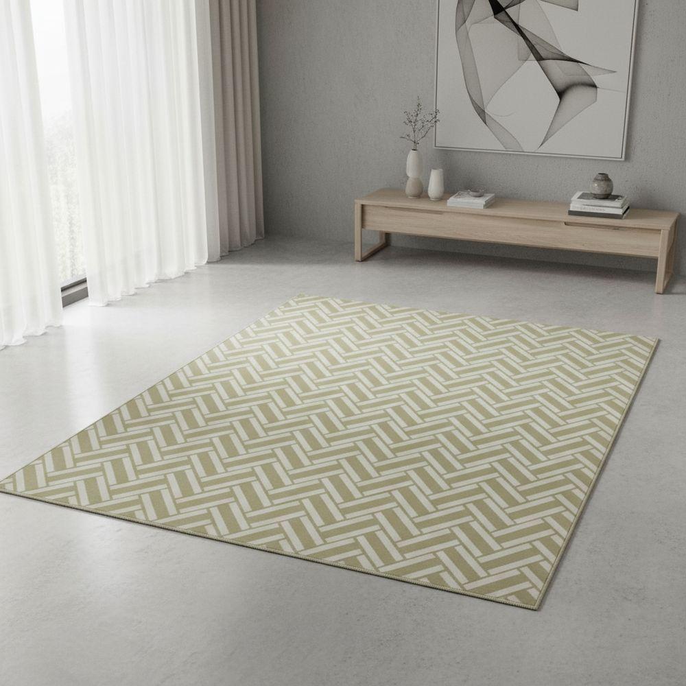 Tapete Para Sala Quarto Antiderrapante Fácil Limpar Grande Marfim 200x250 Ht08 - 2
