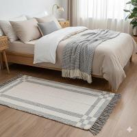 Tapete Passadeira Dupla Face Artesanal Algodão Confy 80x150 Cinza - 3