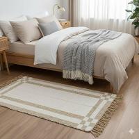 Tapete Passadeira Dupla Face Artesanal Algodão Confy 80x150 Bege - 2