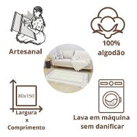 Tapete Passadeira Dupla Face Artesanal Algodão Confy 80x150 Bege