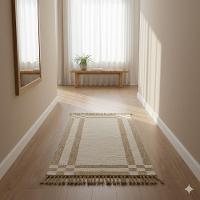 Tapete Passadeira Dupla Face Artesanal Algodão Confy 80x150 Bege - 7