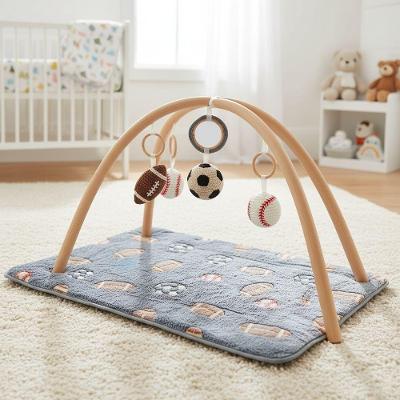 Tapete Infantil Plush Brilha No Escuro 60x150 Estampa Futebol Americano