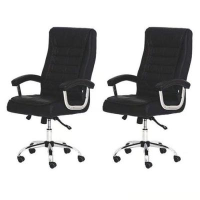 Kit 2 Cadeiras De Escritório Presidente Executiva Big Com Molas Ensacadas Confortável Giratória Preto