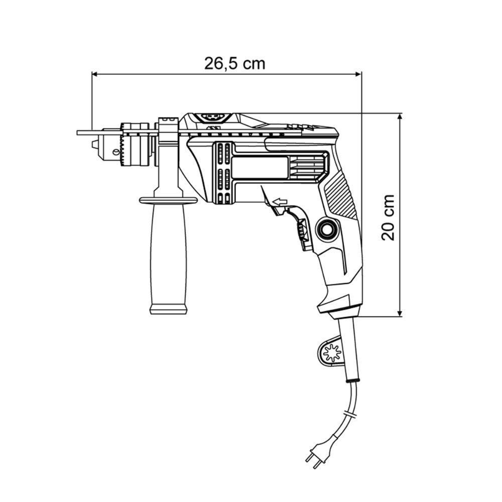 Furadeira De Impacto 500W 1/2 Com Empunhadura E Sistema De Reversão Tramontina 42360220 220V - 4